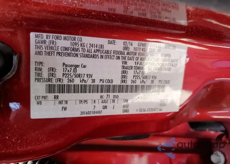 2016 Ford C-Max Sel z USA, uszkodzony, nr VIN 1FADP5BU1GL107437